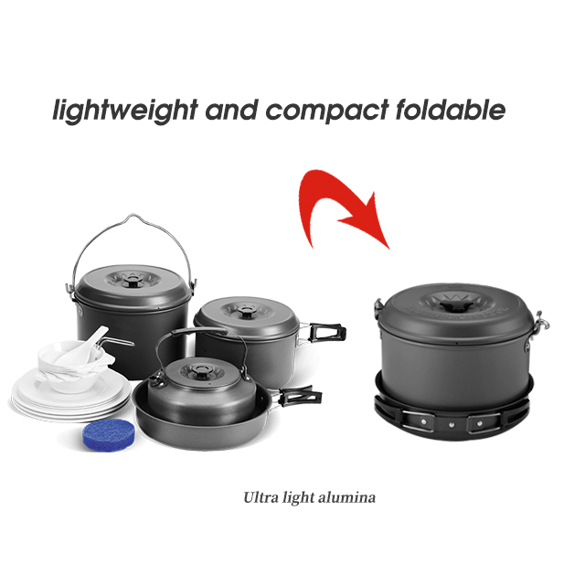 Anodized Camping Camping Cookware Set 