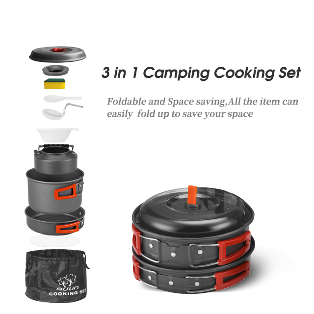 Picnic Aluminum Portable Camping Cookware Set 